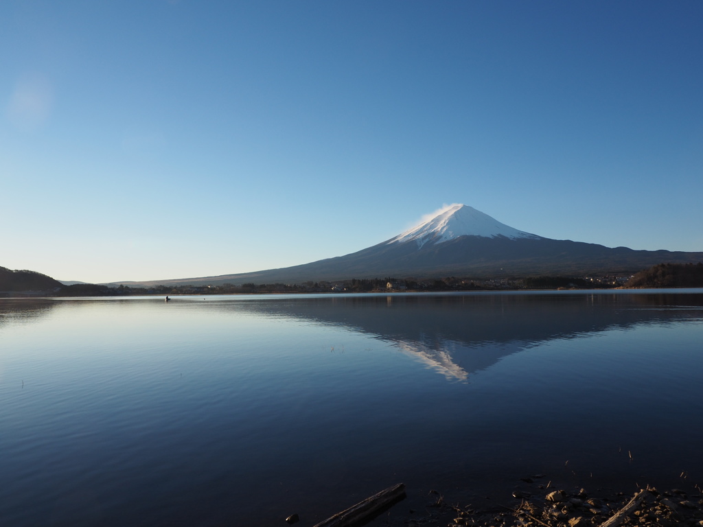 河口湖朝日の富士