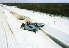 雪の高速道路　NY 寒波の年