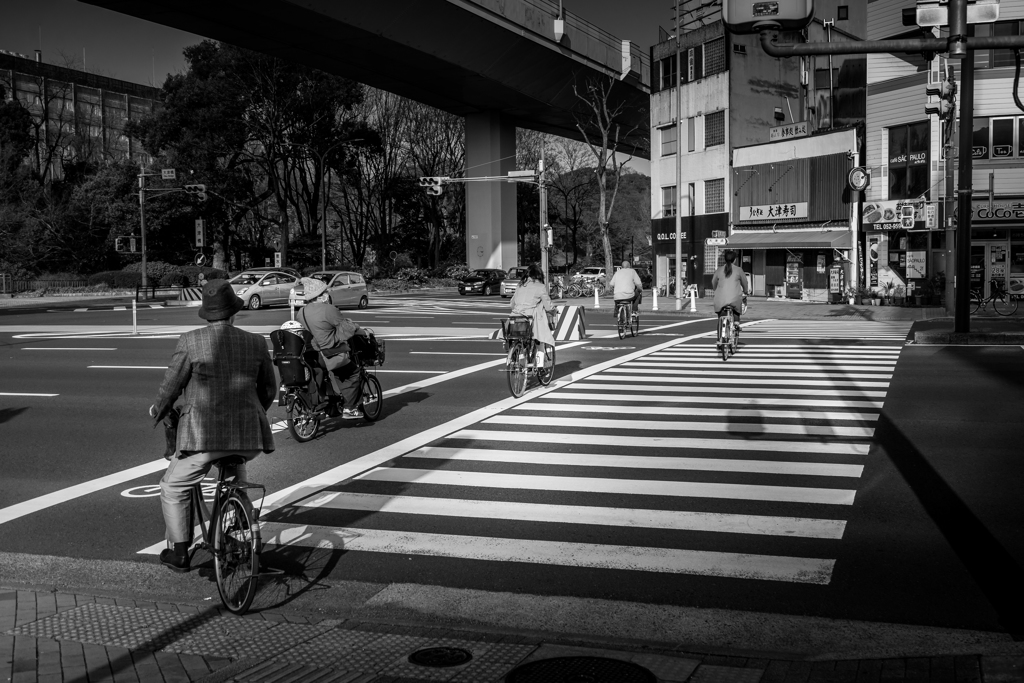 自転車が良く通る歩道