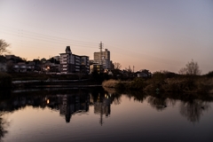 乙川の夕景