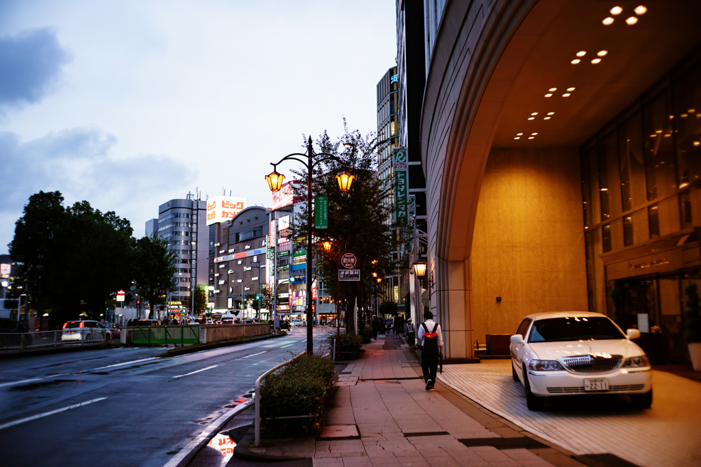 駅西の夕景