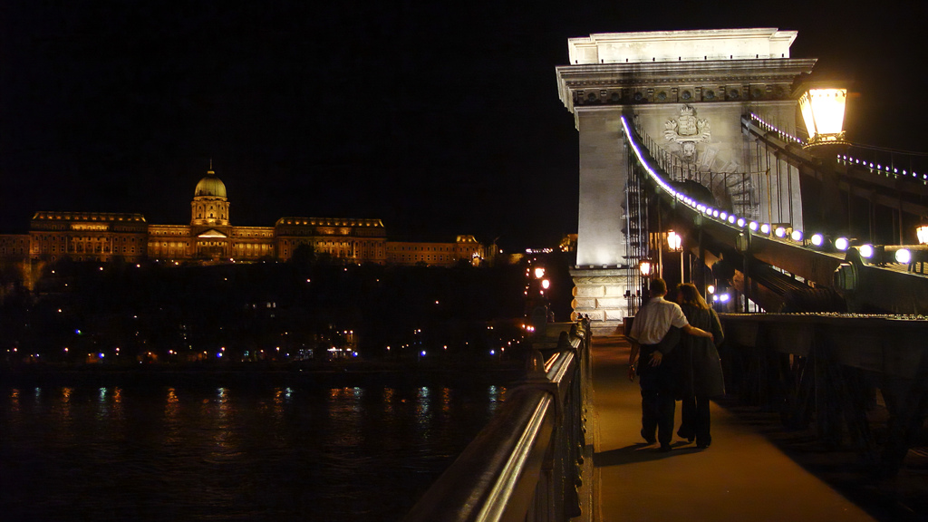 くさり橋の夜　ブダペスト