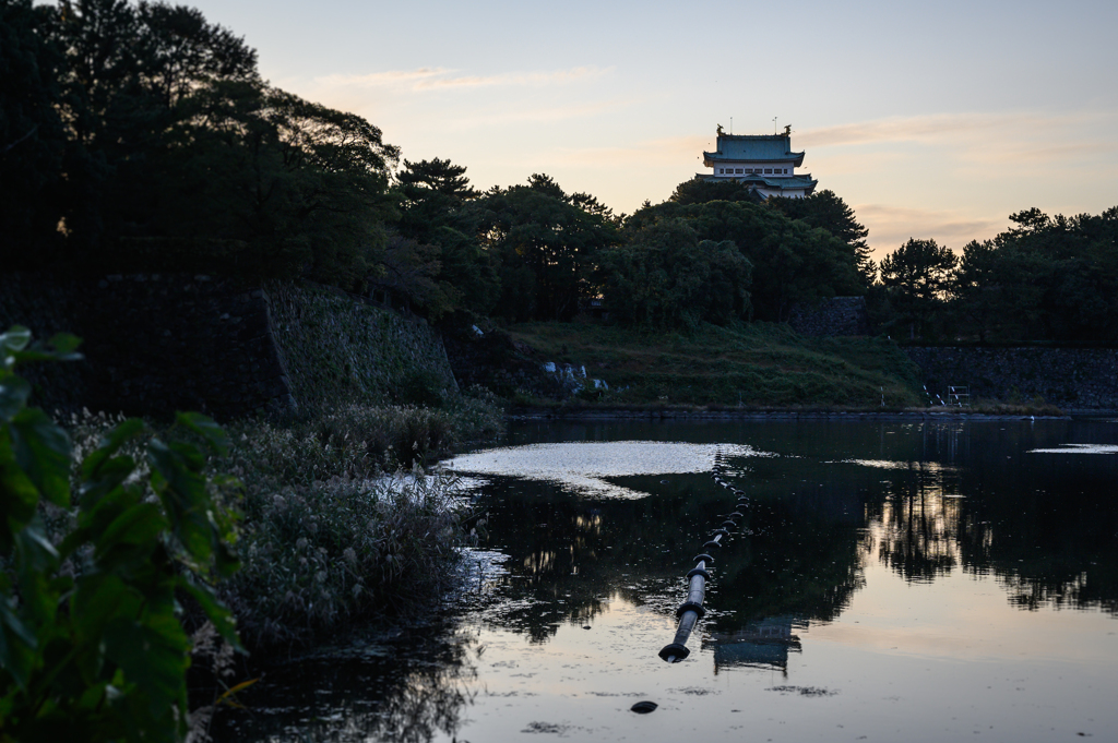 夕景の城