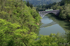 新緑の第一只見川橋梁