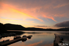 檜原湖の夕焼け