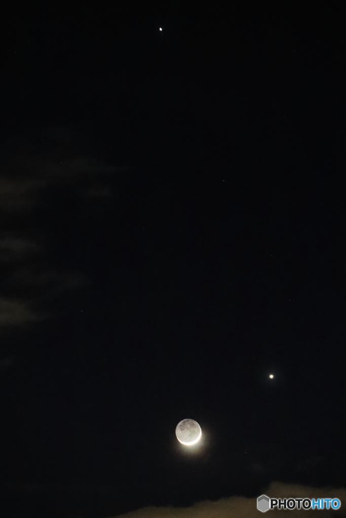 月・金星・木星　が接近