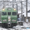 大雪降るなか撮影