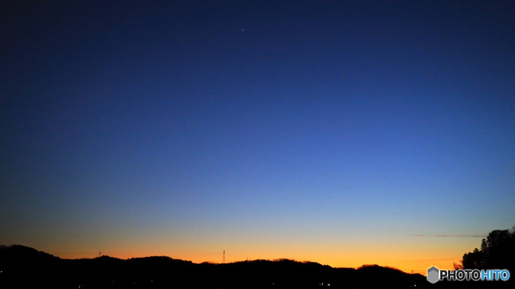 金星輝く夕景