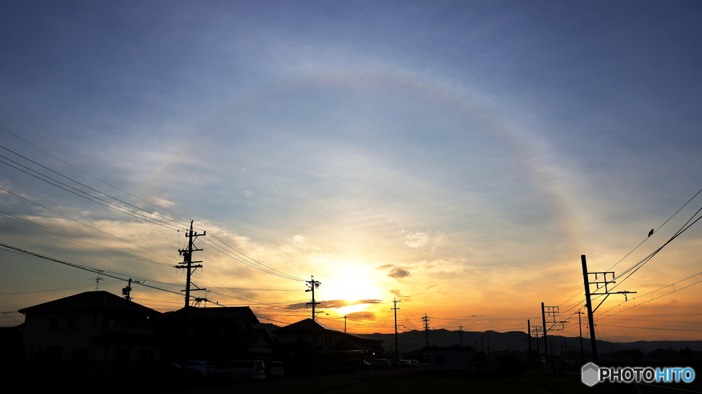 七夕の朝に日暈現る