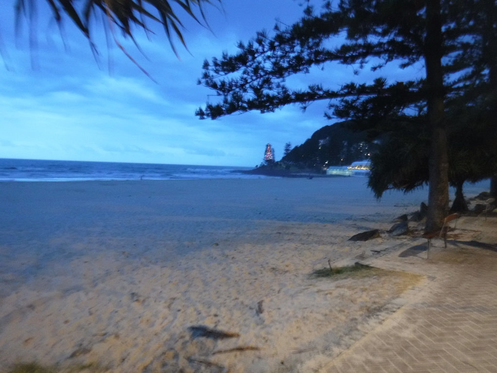 after sunset on the beach