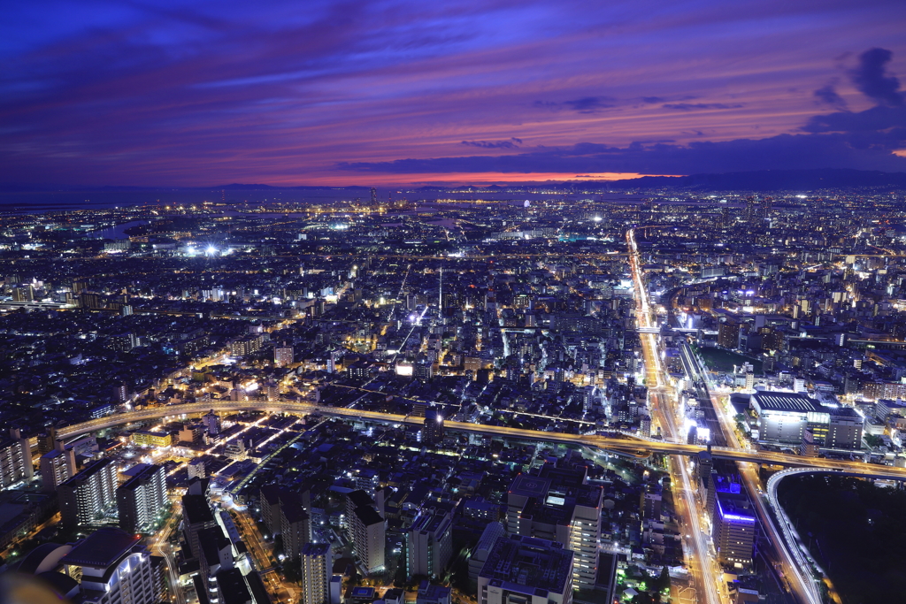 ハルカス展望台　夕景