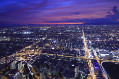 ハルカス展望台　夕景