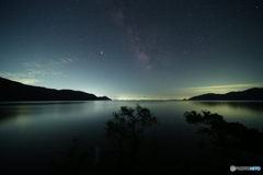 琵琶湖と夏の天の川