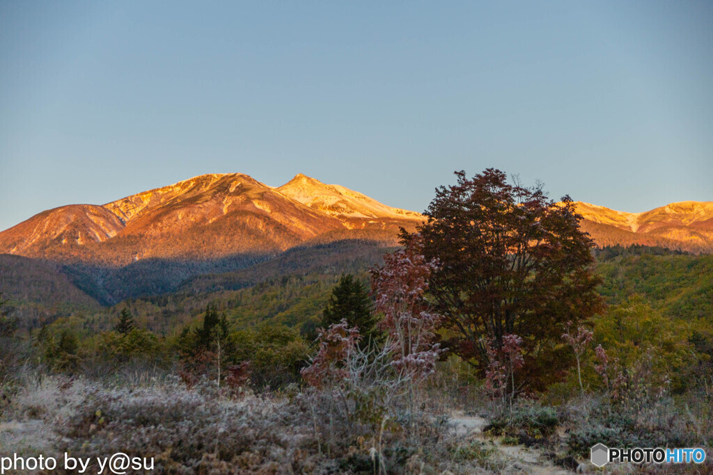 冠雪の乗鞍岳と紅葉③