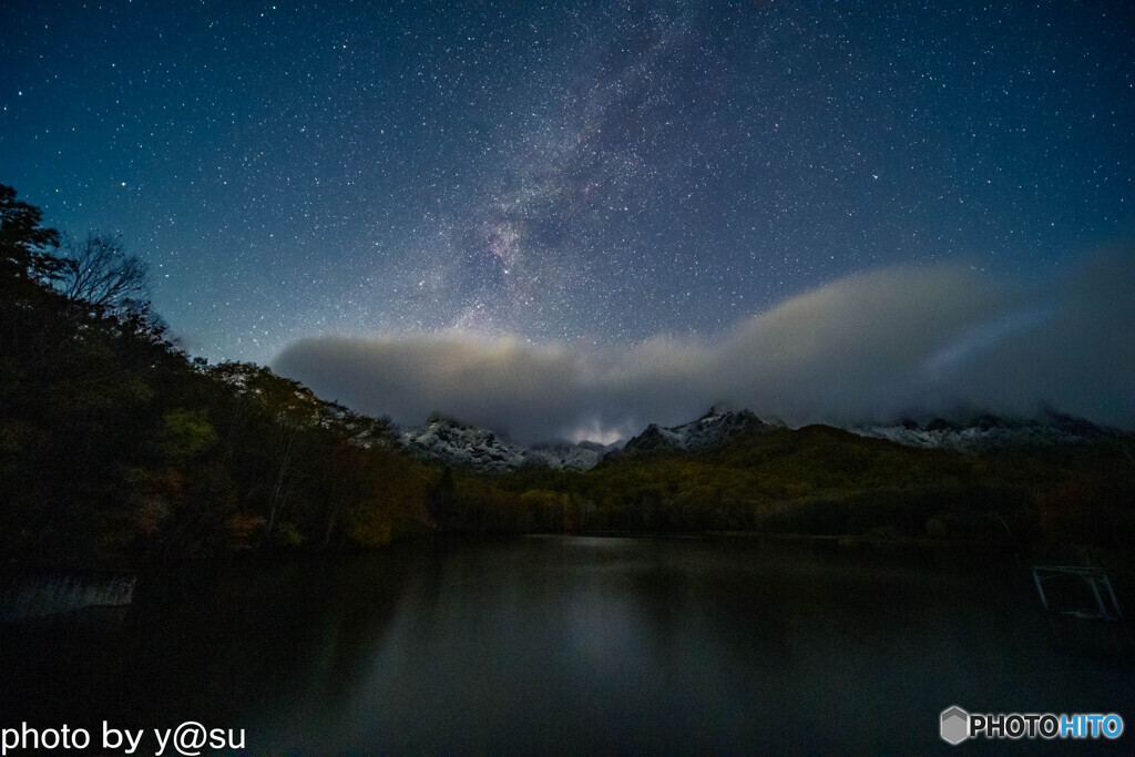 戸隠　鏡池の星空①