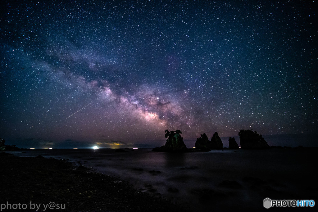 蓑掛岩の星空