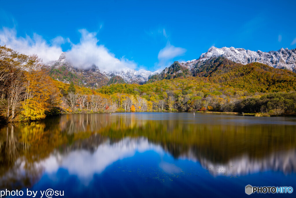 初冠雪の戸隠と紅葉⑥