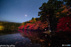 白駒池の星空と紅葉