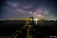 見附島と天の川