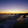 夕暮れの海岸