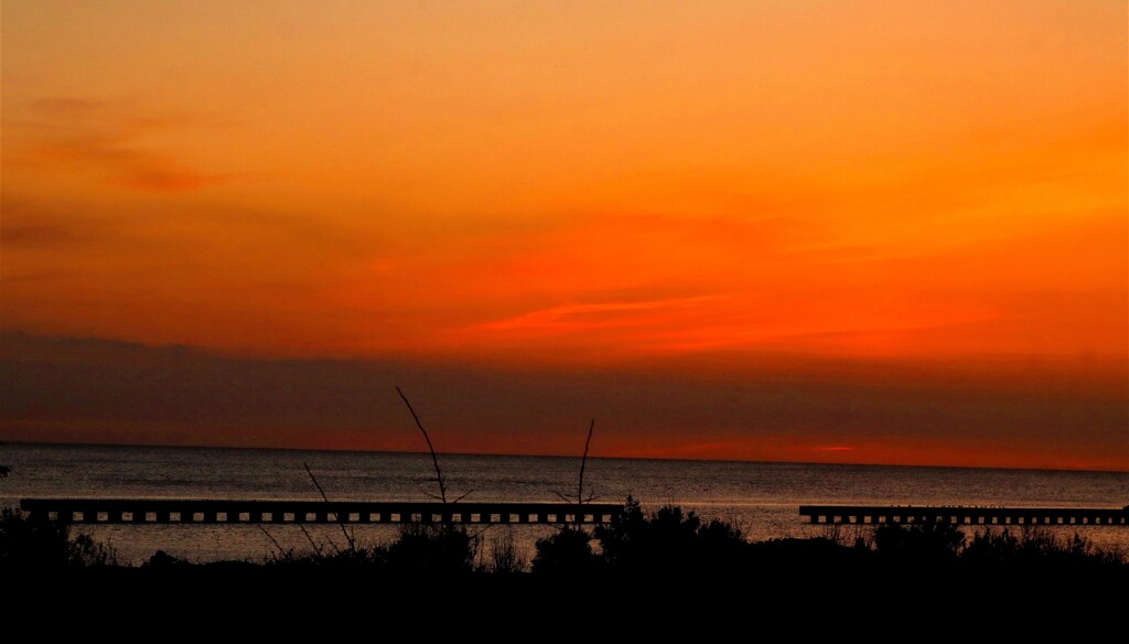 石狩川河口浜夕日