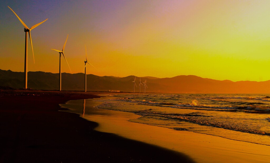 夕日の中風を読む