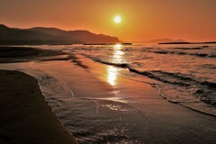 小樽銭函海岸の夕陽