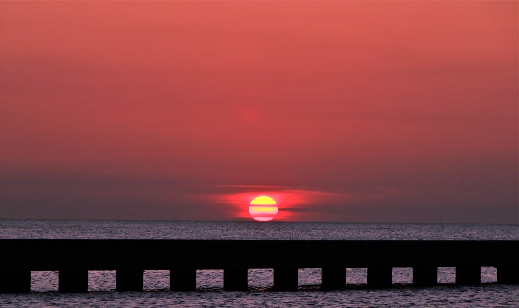 石狩川河口の夕日