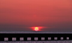 石狩川河口の夕日