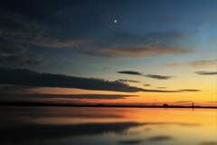 石刈川河口夕陽