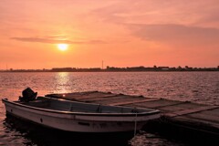 石狩川河口の朝陽