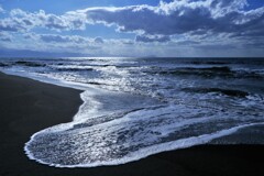 もう誰もいない海(引き潮）