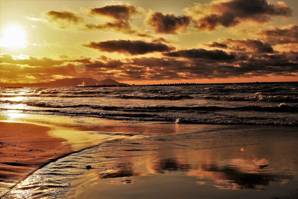 i小樽銭函海岸夕陽Ⅱ