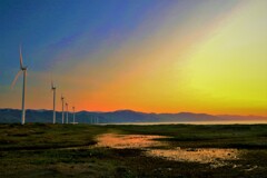 夕陽風を読む(小樽オタネ浜）