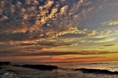 望来海岸の夕陽