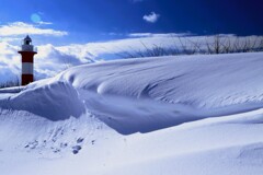 冬の石狩灯台
