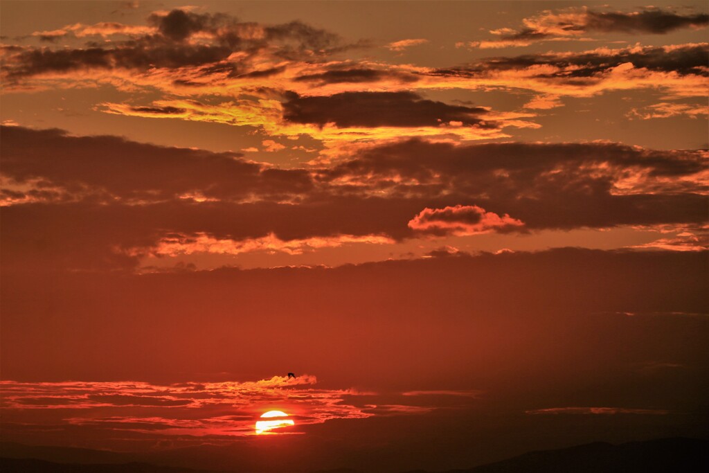 石狩新港の夕陽