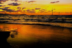 オタネ浜の夕日