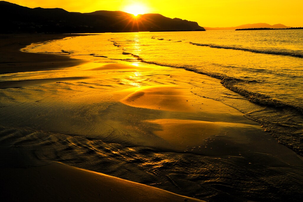 小樽銭函海岸の夕日
