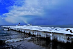 石狩川河口の川の砂留