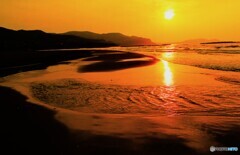 夕日～引き潮