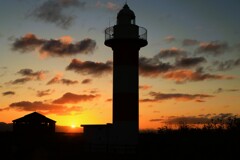 晩秋の夕焼け 晩秋の夕焼け