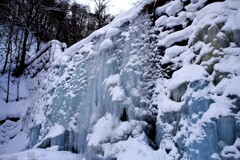 氷瀑の砂防ダム
