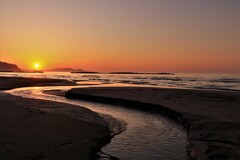 小樽銭函海岸の夕陽