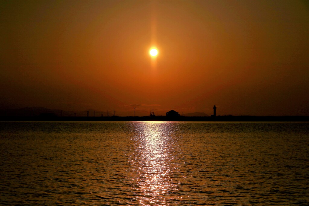 石狩河口夕陽