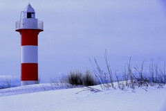 冬の石狩灯台