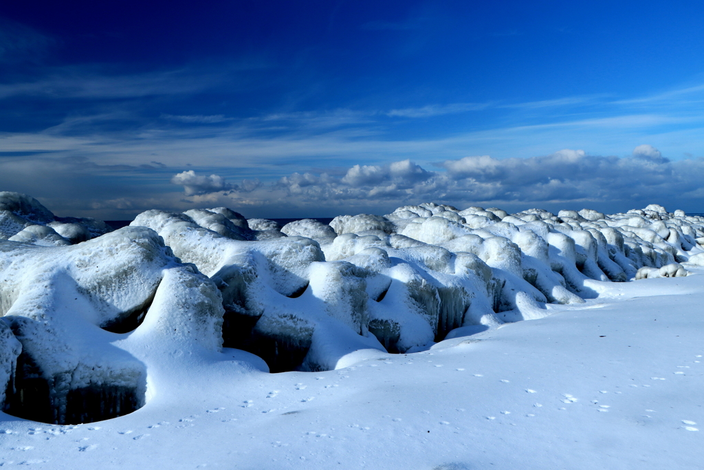 凍てつく石狩川河口浜Ⅱ