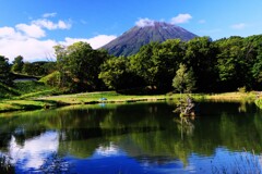 羊蹄山と京極町吹き出し公園