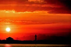 石狩河口の夕陽Ⅱ