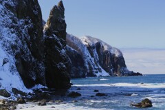 ローソク岩とカムイエト岬